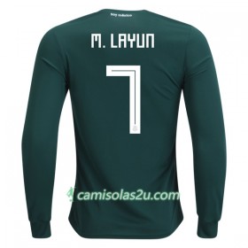 Camisolas de Futebol México M.Layun 7 Equipamento Principal Copa do Mundo 2018 Manga Comprida